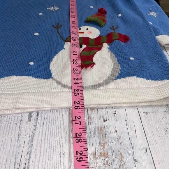 Vintage snowman winter scene snowflake‎ sweater - Picture 6 of 8
